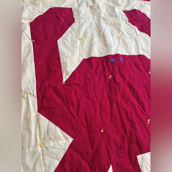 Crab Quilt Handmade Yellow Red Baby Blanket Nautical Ocean Nursery Kids Room - Picture 2 of 7